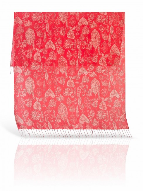 Палантин Женский S20-LEAF/RED